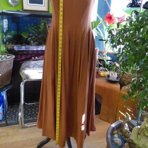 EN SAISON BROWN GOTH PRAIRIE ADJUSTABLE STRAPS MAXI DRESS WITH FULL SKIRT PART L - Picture 9 of 11